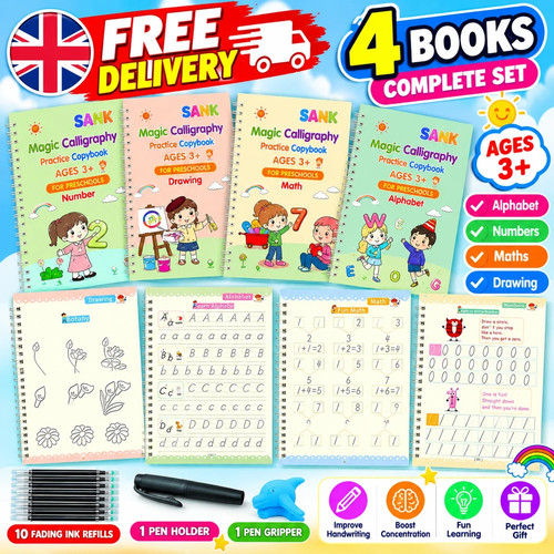 4pcs magic practice copybook - magic,