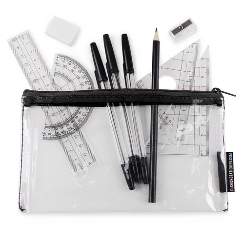 Clear exam pencil case - pencil,