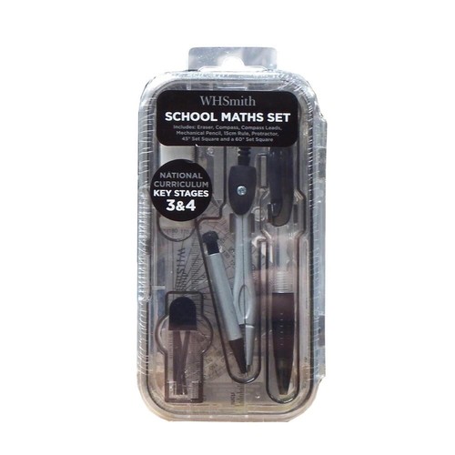 School maths set with compass - with,